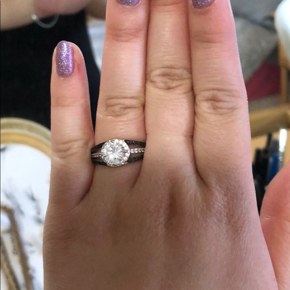 Black and white ring